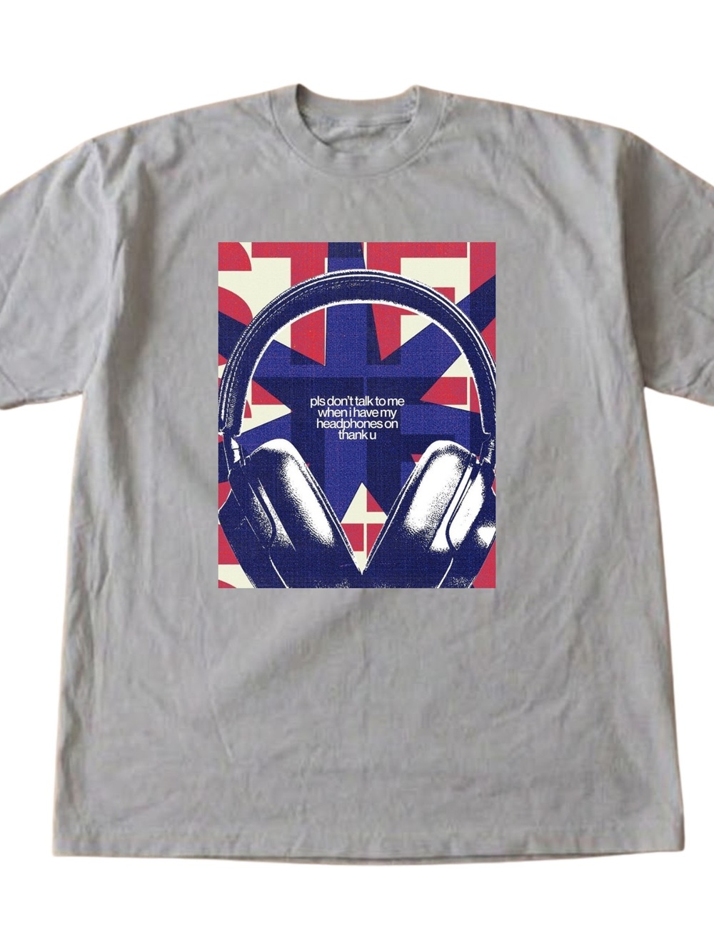 Gildan Gray Headphones Graphic Tee
